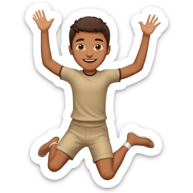 brown boy jumping really high sticker