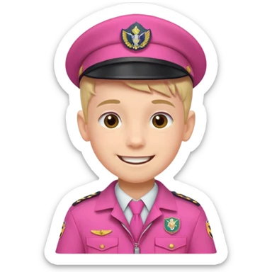 scout boy with very pink scout uniform  sticker