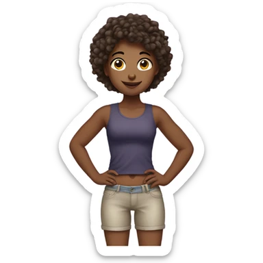 Girl with an 8 pack sticker