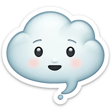 classic cartoon style thought bubble, outlined, empty sticker