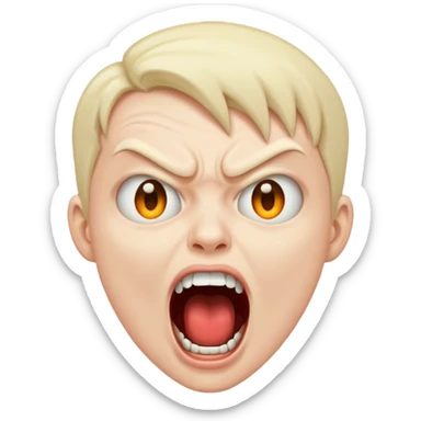 A mad face screaming sticker