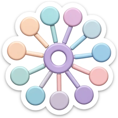 Can you create a picture for an AI LLM model router showing it as a hub connecting different LLMs? Make it pastel colored and abstract. Can you make it look more professional?
 sticker
