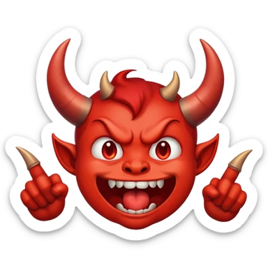 Emoji With Dumbass Face With Devil's Horns  Drooling  sticker