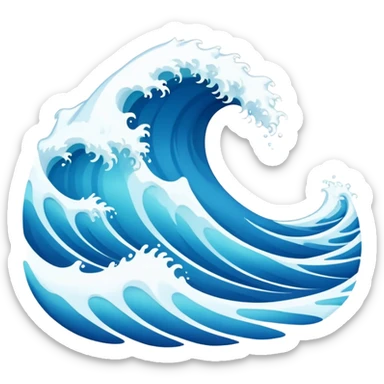 clear blue water waves sticker