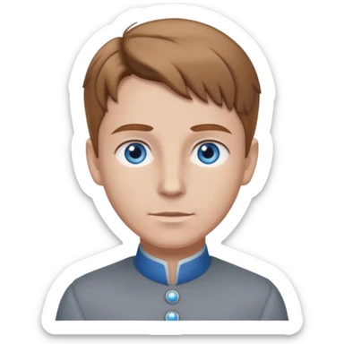 Servant Boq from Wicked with Blue eyes, light brown hair, grey outfit sticker
