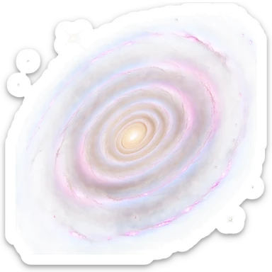  Cinematic Realistic Galaxy – A vast, sweeping view of a majestic spiral galaxy, with glowing arms of stars, dust, and gas stretching into infinity. Vibrant hues of pink, blue, and gold swirl together, capturing the grand scale and breathtaking beauty of the universe. sticker
