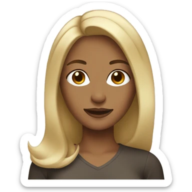 woman with blonde and brown highlights in hair sticker
