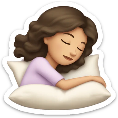 Brunette princess sleeping in pillow sticker