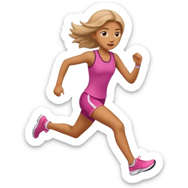 girl running fast sticker