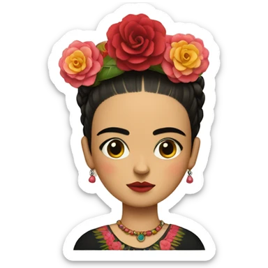 body frida kahlo kid with paintbrush sticker