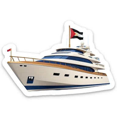 yacht with small Egyptian flag sticker