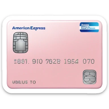 light pink "American express" credit card, glossy finish sticker