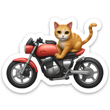 Cat becoming a motorcycle sticker