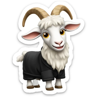 Goat in puffy black coat driving 2024 hummerEV sticker