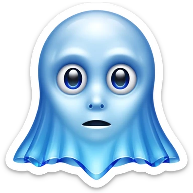 blue ghost made of swarovski crystals with an important expression in the eyes sticker