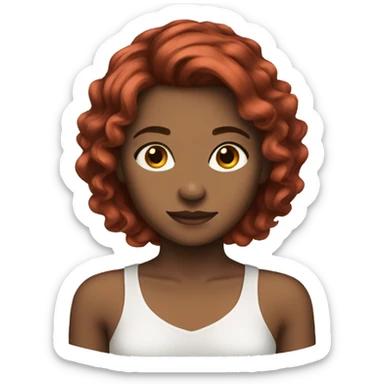 Girl hair brown get dressed red  sticker