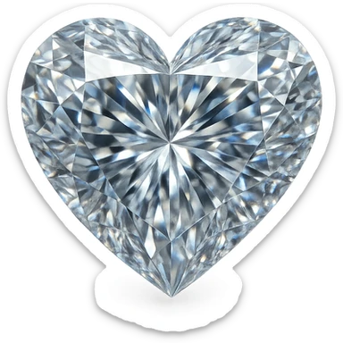 heart with a faceted gemstone look sticker