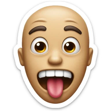 Freaky Moaning emoji with tongue out  sticker