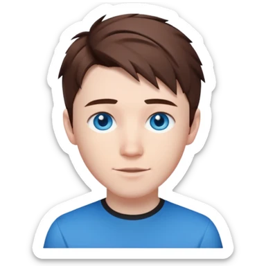 DanTDM with blue eyes, brown hair sticker