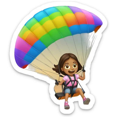 niña volando en parapente sticker