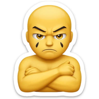 angry face emoji with arms crossed  sticker