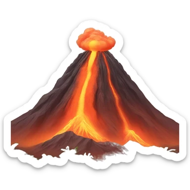 a emoji volcano giving a peace sign sticker