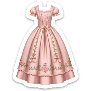 rococo pale pink dress sticker