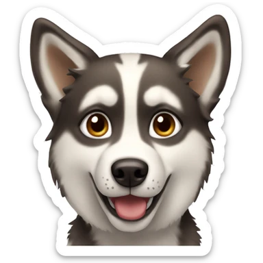 Husky dog with Brown yes  sticker
