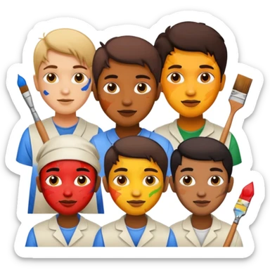 Painters with Paint Stained Faces sticker