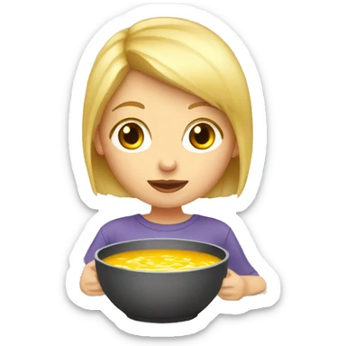 Blond-girl-eating-soup sticker