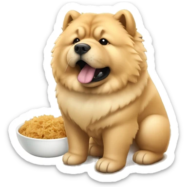 short hair chow chow eating  sticker