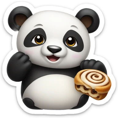 Panda with cinnamon roll sticker