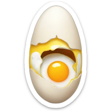 greedy emoji lusting for an egg sticker