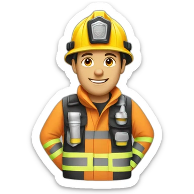 Fireman white sticker