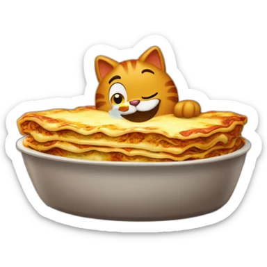 Garfield qui mange des lasagnes sticker