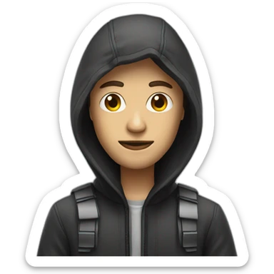 A human being who looks like a hacker sticker