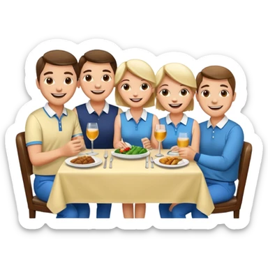 2 couples golfing and eating dinner together today sticker