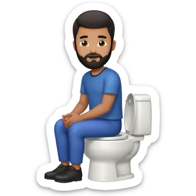 brown man on toilet sticker