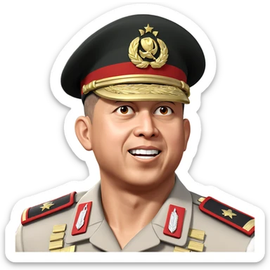 soviet soldier in military attire sticker