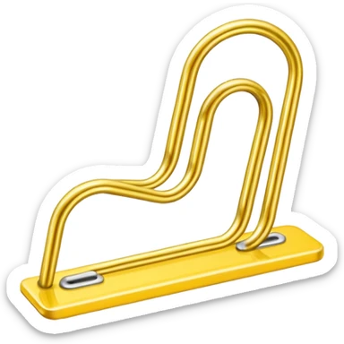 The emoji is a yellow paperclip positioned diagonally, with its two main loops clearly visible, suggesting the function of an attachment or a hyperlink. sticker