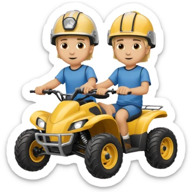 Can you make 2 blonde boys kids riding four wheelers sticker