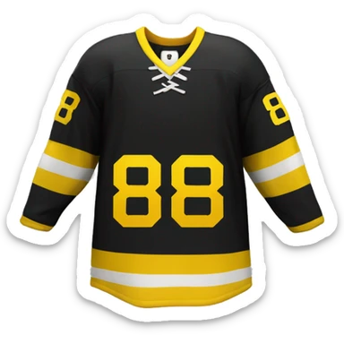 Hockey jersey black and yellow number 88 sticker