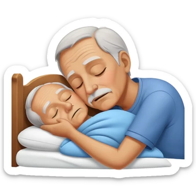 realistic portrait of old man sleeping sticker