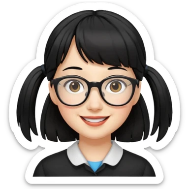 It's a trend setter that gives information related to all kinds of skin and beauty, but it's a little mild, with black hair, bangs, pigtails. It's a little cute and smiling. But you have to be an adult and look smart sticker