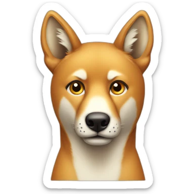A dingo looking nervous sticker
