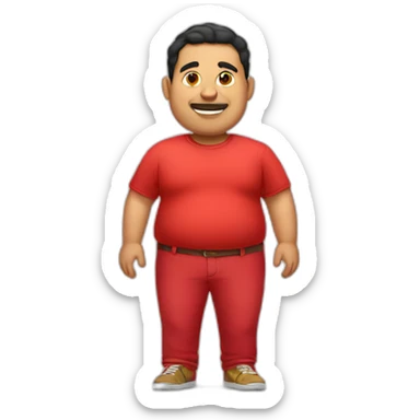 Fat latino Guy with red pants sticker