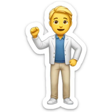 man holding hands out ready to receive something  sticker