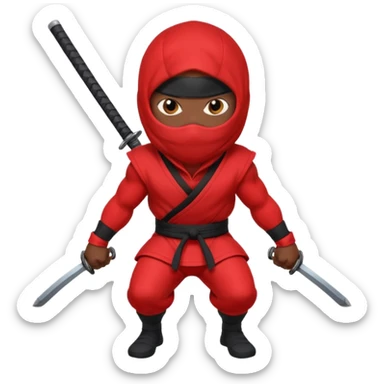 black skin ninja red clothes sticker