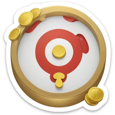 target with coin in the center sticker