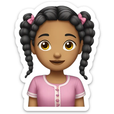 niña con trenzas sticker